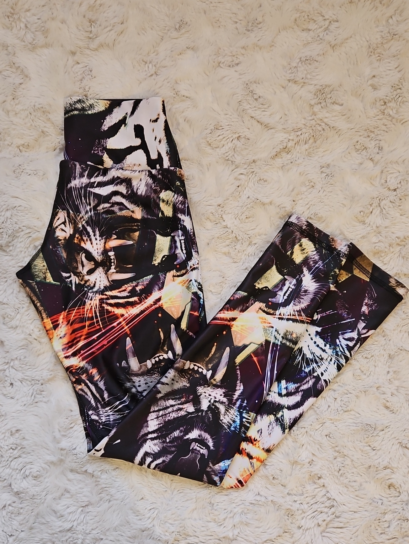 Protokolo Athletic Wear Leggings Multicolor Abstract Animal Print Size S/M
